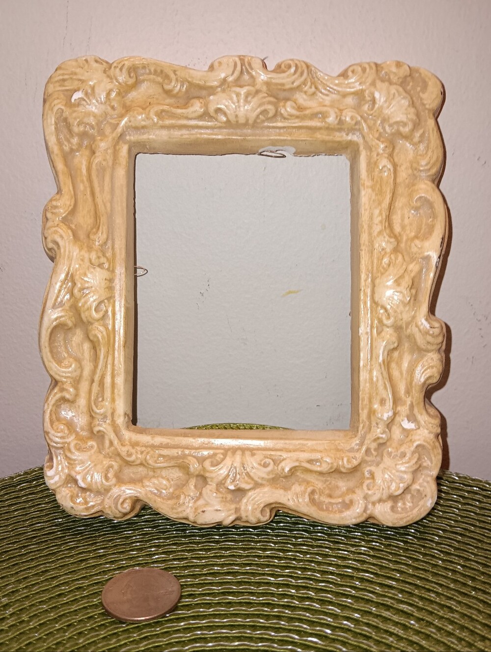 Ornate Chalkware Frame, Baroque Decor, ready for customization - AS IS
